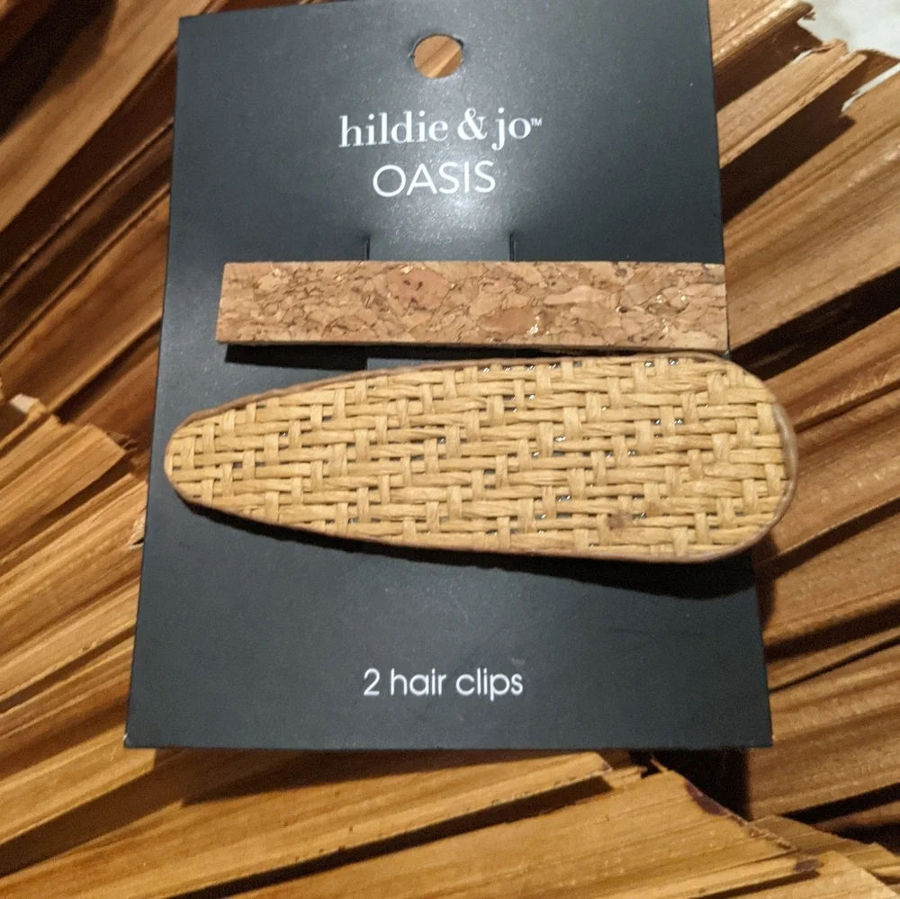 3 for $30 | Basket weave and cork boho hair clips